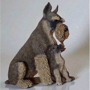 Vintage 90's Figi Graphics Solid Resin Schnauzer Dog Plaque Figurine Decor 10"